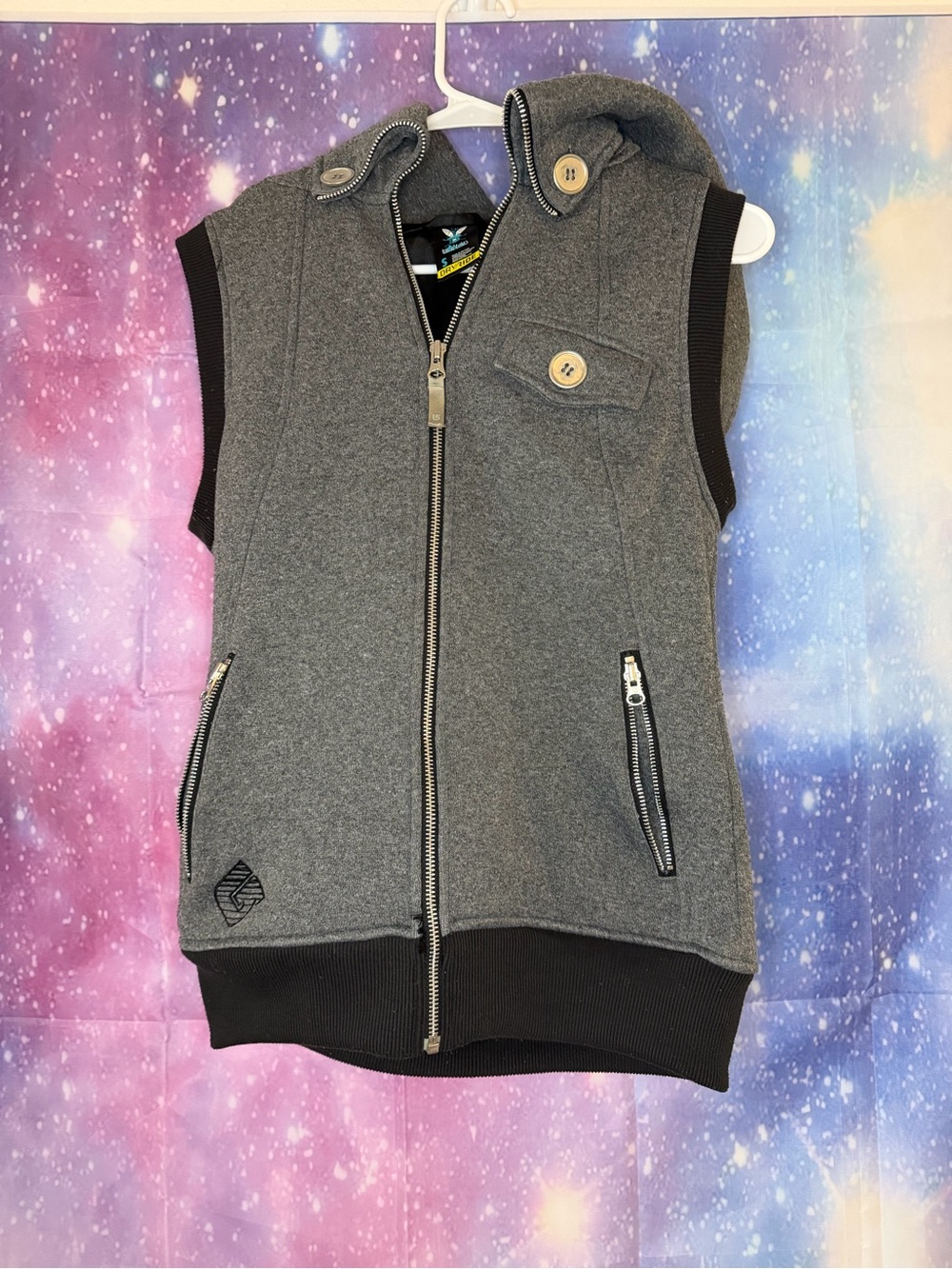 Burton Women's DryRide Hooded Gray Full Zip Vest